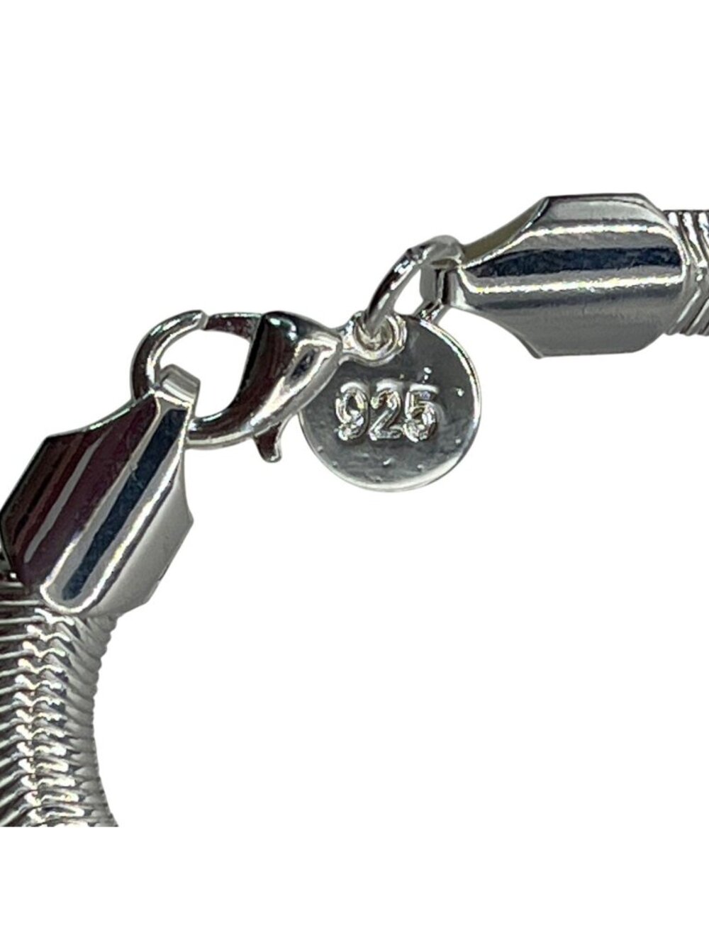 Sterling Silver 925 Herringbone Chain Bracelet W/Lobster Clasp 7.5 Inches A04 - Picture 2 of 4